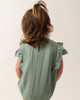 Organic Muslin Ruffle Bodysuit Pistachio