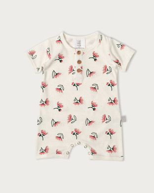 Cotton Lycra Romper Pohutukawa