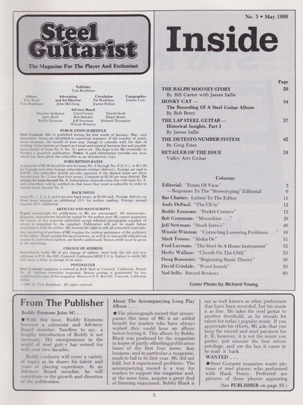 Steel Guitarist Magazine #5 - May 1980