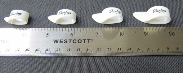 Compare sizes of Dunlop thumbpicks
