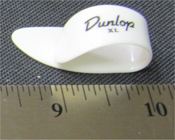 DUNLOP WHITE EXTRA LARGE THUMBPICK TOP VIEW
