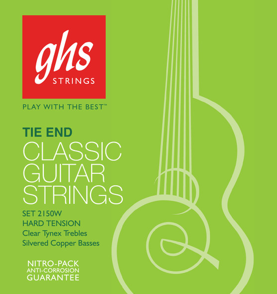 GHS Clear Nylon Trebles Silverplated Basses (High Tension) Strings - Classical 6-String Set (28–43) - 2150W