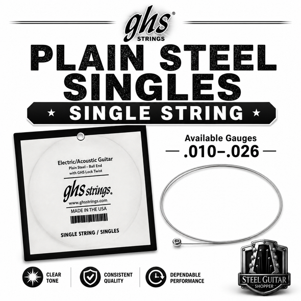GHS plain steel single strings