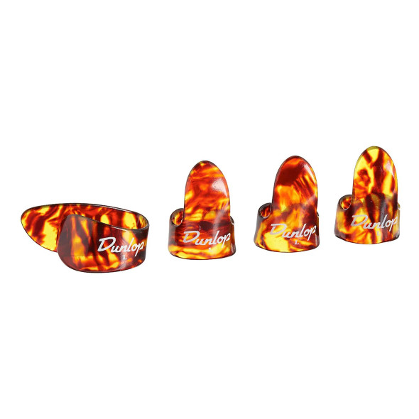 Dunlop shell plastic picks 3 finger picks 1 thumb pick
