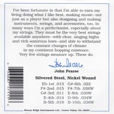 John Pearse #7110 Pedal Steel Nickel Wound E9th Heavy 10-String Set