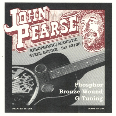 John Pearse #3100 Phosphor Bronze Wound Resophonic/Acoustic/Steel Guitar 6-string set
