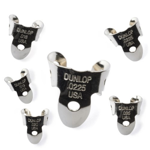 DUNLOP NICKEL SILVER MINI FINGERPICKS .013IN, .015IN, .018IN, .020IN, .0225IN, AND .025IN
Nickel silver fingerpicks deliver a bright and classic sound on banjo, pedal steel, resonator or acoustic guitar. Smaller size for smaller hands.