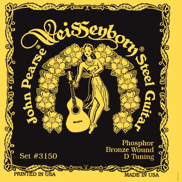 John Pearse D Phosphor Bronze Strings (Heavy) Weissenborn Series - Slide Steel 6-String Set (17-68) - #3150