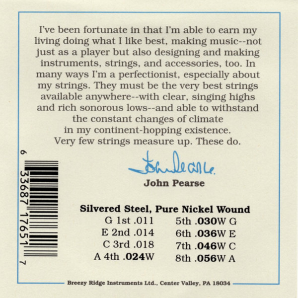 邦楽 Six Steel Strings Save You. John Pearse C6th Nickel Strings - Hawaiian Steel 8-String Set (11