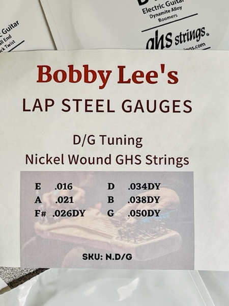 GHS D/G Nickel Wound Strings - Bobby Lee Custom Tunings - Lap Steel 6-String Set (16-50)