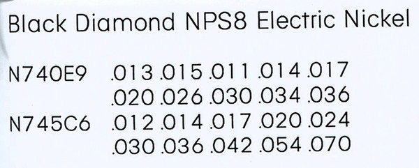 Black Diamond Pedal Steel C6th Nickel Wound 10-string set