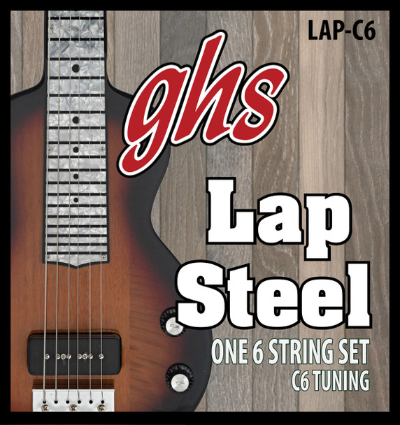 GHS Lap Steel Nickel Plain Steel Ball End C6th Tuning 6-String Set (Lap-C6)