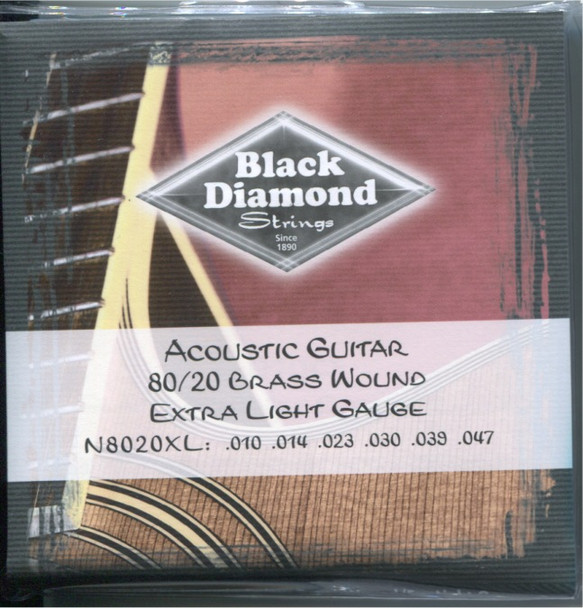 Black Diamond 80/20 Guitar Strings, Extra Light