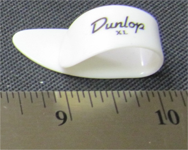 DUNLOP WHITE EXTRA LARGE THUMBPICK TOP VIEW