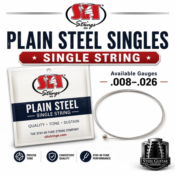 SIT plain steel single guitar strings