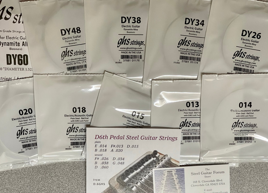 Bobby Lee's D6th 10-string set - GHS Strings Plain Steel and Nickel Plated "Dynamite Alloy"