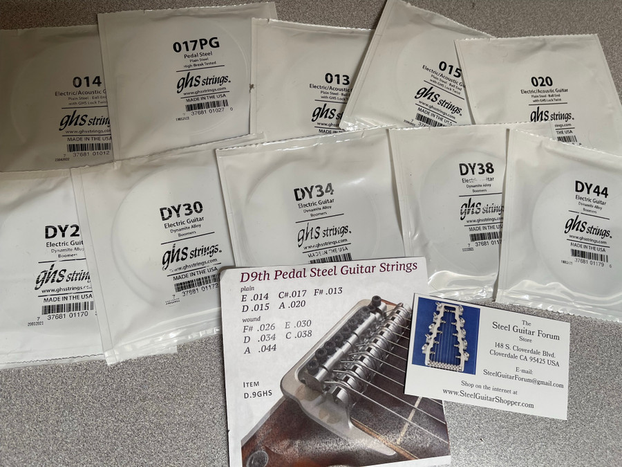 GHS D9th Nickel Wound Strings - Bobby Lee Custom Tunings - Pedal Steel 10-String Set (13-44)