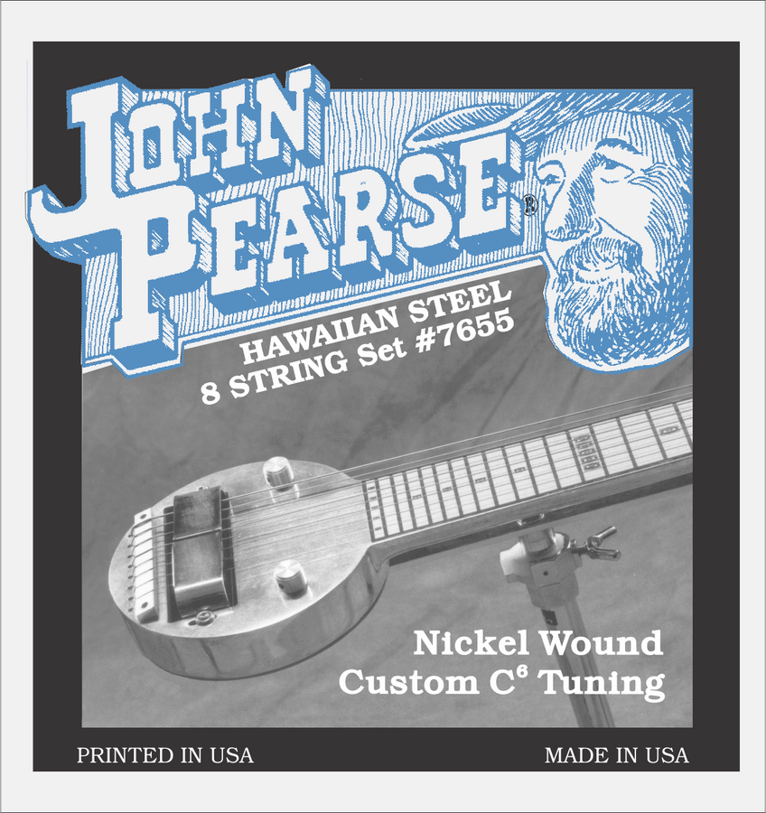 John Pearse #7655 Hawaiian Steel Pure Nickel Wound C6th Tuning 8-String Set