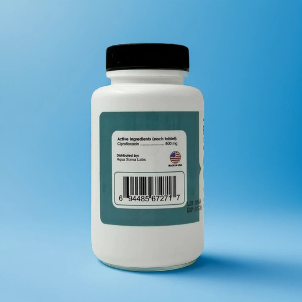 Aqua Cipro Ciprofloxacin 500mg 30 Capsules - Fish Antibiotic
