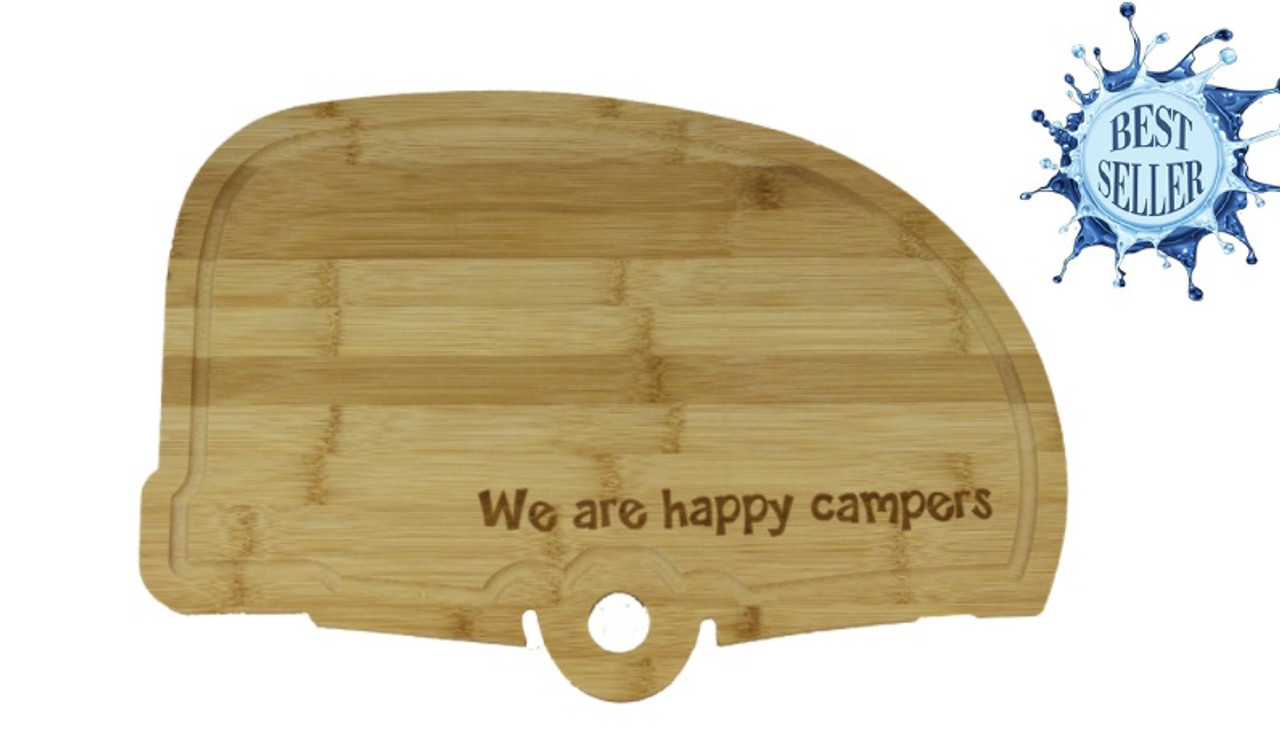 Bamboo Wood Cutting Board Happy Camper