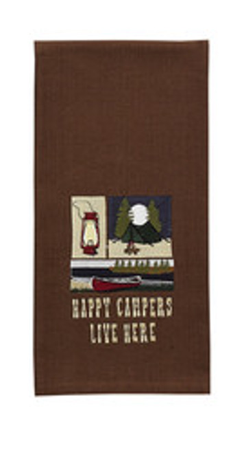 HAPPY CAMPERS LIVE HERE DISHTOWEL