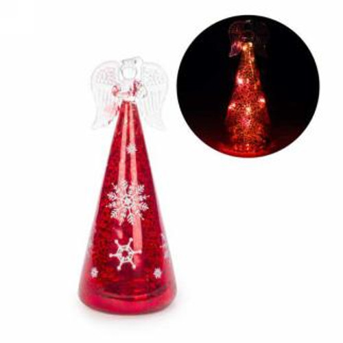 Led red 7" glass angel