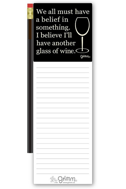 Magnetic Notepad w/Pencil Another Glass of Wine