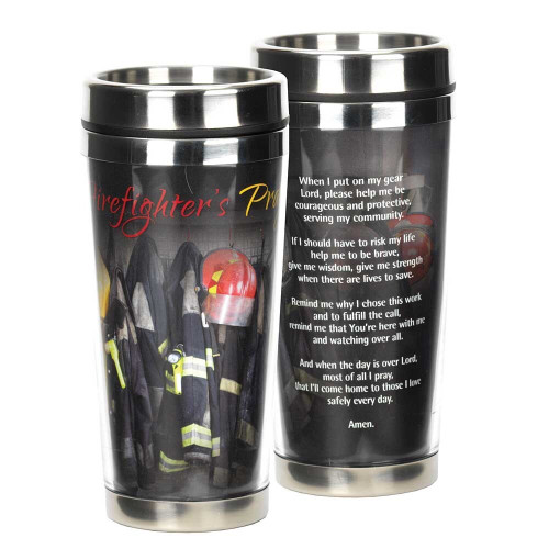 FIREFIGHTER'S PRAYER TRAVEL MUG