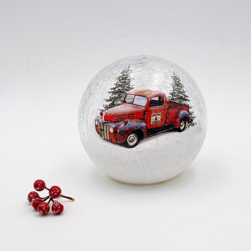 Classic Red Truck on an LED Globe
