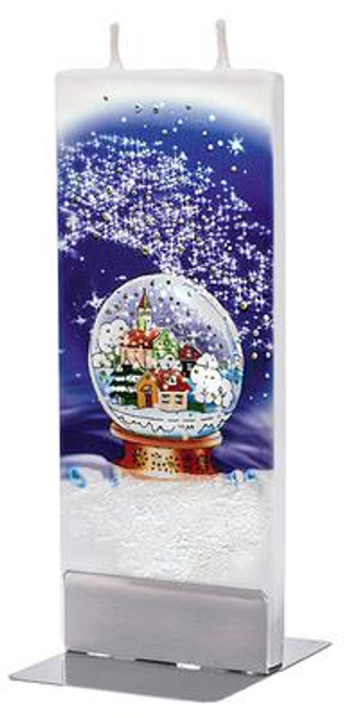 Flatyz Handpainted Flat Candle - Snow Globe