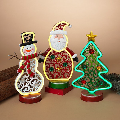 12.6" High LED Lighted Metal Holiday Decor (3 Styles to choose from)