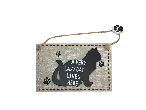 Decorative Wall Hanging with Humorous Cat Message
