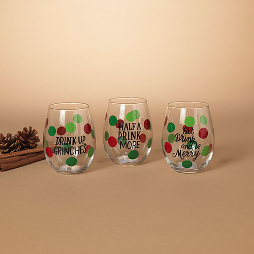 4.9"H Holiday Glass (3 Styles to choose from)