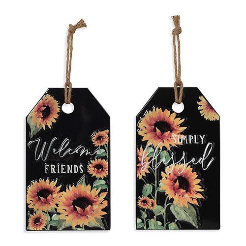 12.25-Inch Tall Metal Sunflower Embossed Wall Hanging, 2 Styles to choose from