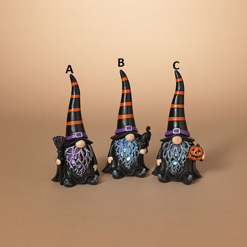 Lighted Resin Halloween Gnome with Timer (3 Styles to choose from)