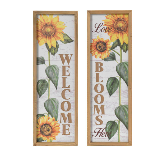 23.6"H Wood Engraved Sunflower Design Wall Decor (2 Designs to choose from)