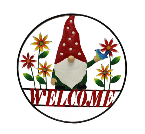 Gnome Welcome Metal Circle