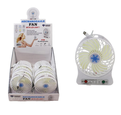 Rechargeable Mini Fan with LED Light