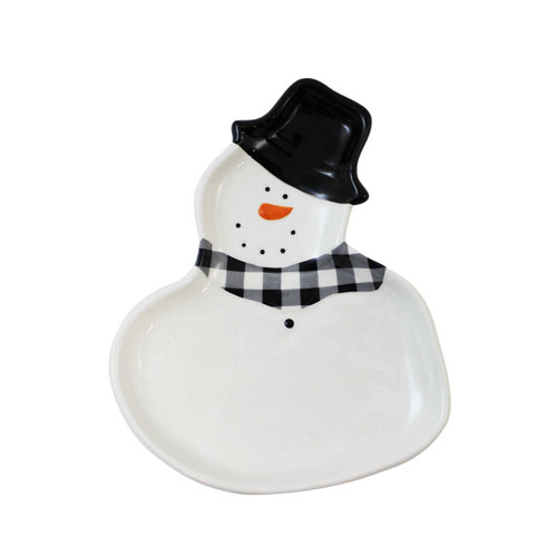 DOLOMITE SNOWMAN PLATE