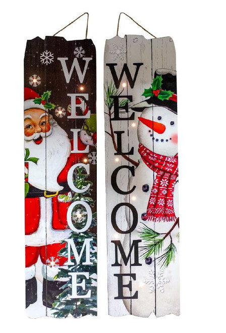 Hanging LED Board Santa or Snowman