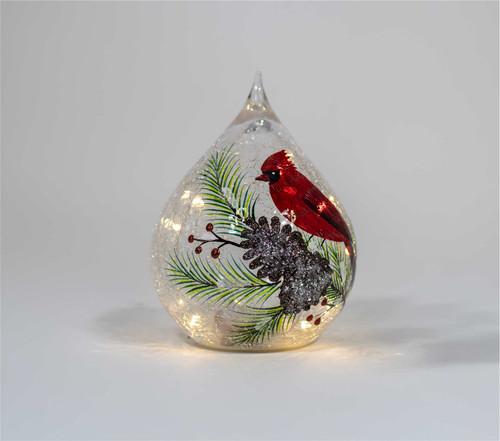 LED GLASS CARDINAL TEAR DROP