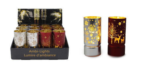 Red or Silver Cylinder LED Ambi Lights