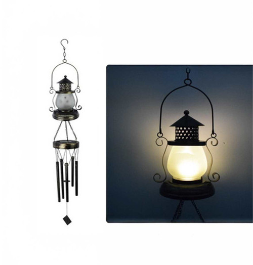 METAL SOLAR LANTERN WIND CHIME
