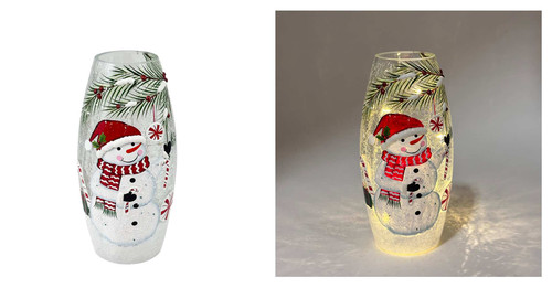 LED GLASS W/SNOWMAN