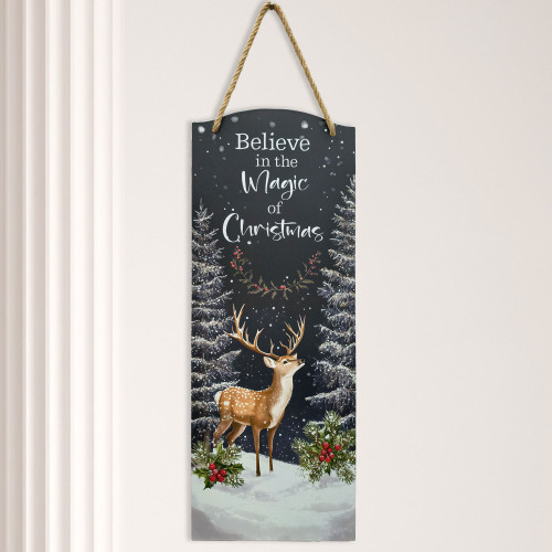 Reindeer with Christmas Message - Metal Plaque