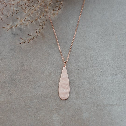 Teardrop Necklace-rose gold