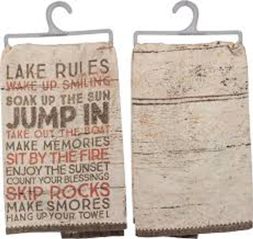 "Lake Rules" Dish Towel