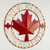 Metal Red Maple Leaf True North Circle