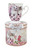 PORCELAIN MUG W/ MATCHING GIFT BOX-CAT & FLOWERS