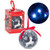 Led grey ball ornament with reindeer